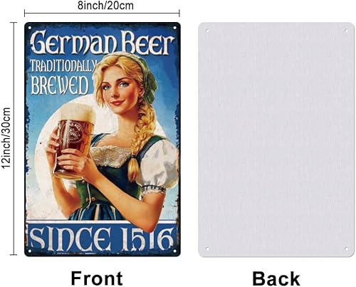 SUPERDANT Plaque Métallique Décorative Vintage pour Bière Allemande, Thème de Bar, 20x30 cm, Matériau en Étain - Nail Gallerys