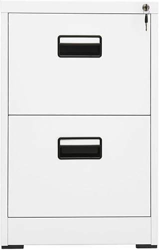 vidaXL Classeur Armoire à Dossiers Armoire de Classement Stockage de Fichiers Meuble de Classement Bureau Intérieur Blanc 46x62x72,5 cm Acier - Nail Gallerys