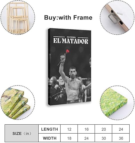 QGVBGF Poster sur toile El Matador Ilia Topuria UFC - Décoration pour chambre à coucher, bureau, chambre - Cadeau - 40 x 60 cm - Nail Gallerys