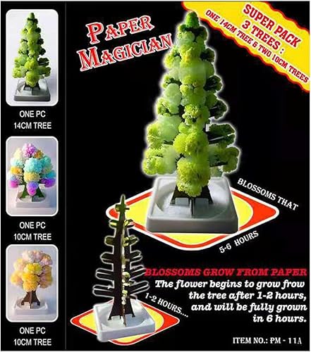 COTTNY Mini sapin de Noël magique 3 en 1 - Sapin en papier coloré - Kit de culture en cristal - Décoration - Jouet fantaisie - Cadeau de Noël - Pour garçons et filles - Kit scientifique, (2321321) - Nail Gallerys