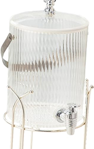 Sharplace Distributeur de boissons avec robinet, distributeur de boissons, pichet d'eau froide avec support et couvercle pour fête à domicile, boissons, Doré - Nail Gallerys