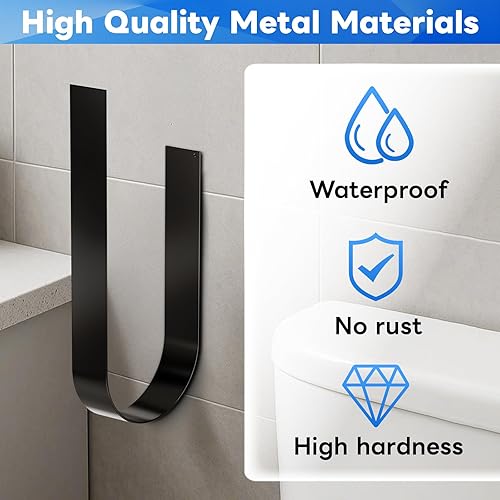 Toilettenpapierhalter Ohne Bohren, Klopapier Aufbewahrung, Klorollenhalter Schwarz, Toilet Paper Holder Papier Aufbewahrung für 3 Rollen, Ersatzrollenhalter Toilettenpapier - Nail Gallerys