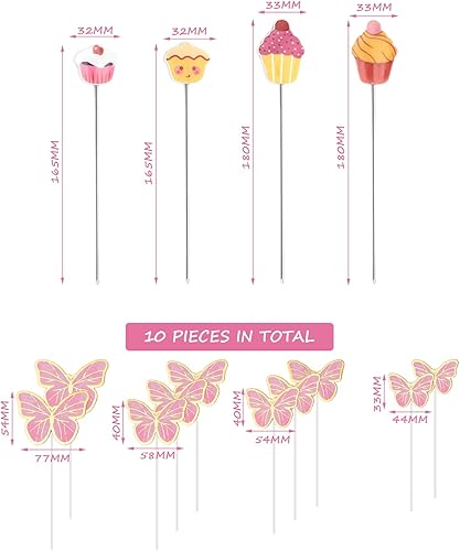 Lot de 4 testeurs de gâteau, 1 paquet de bouchons à gâteau en forme de papillon, accessoires de pâtisserie, sondes à gâteau, équipement de fabrication de gâteaux, bâtons de test de gâteau de cuisine - Nail Gallerys