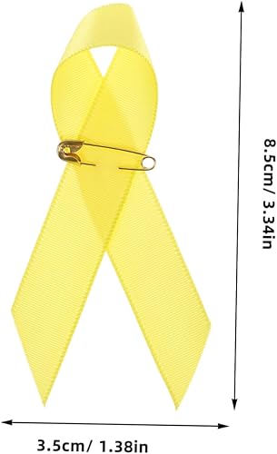 NUOBESTY Lot De 100 Épingles À Ruban Pour La Sensibilisation Au Cancer Infantile Accessoires De Prévention Du Cancer Épingles À Revers Pour Enfants En Polyester Jaune - Nail Gallerys