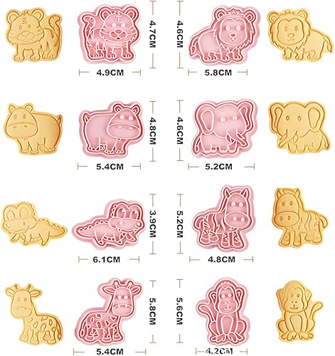 VYIBPDY 8 Pcs Emporte Pièces Animaux, 3D Moule Biscuit en Plastique, Emporte Piece Enfants, Moule à Biscuits Patisserie, Decoupoir Patisserie, Tampon Biscuits Animaux - Nail Gallerys