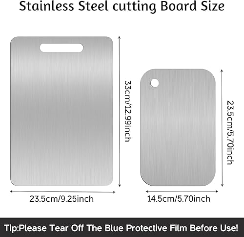 wzkhlsy 2 Pièces Planche a Decouper en Titane, Planche à Découper Inox, Planche Titane Cuisine, Planche Titane, Pour la cuisine, la viande, le pain, les légumes, les fruits. - Nail Gallerys