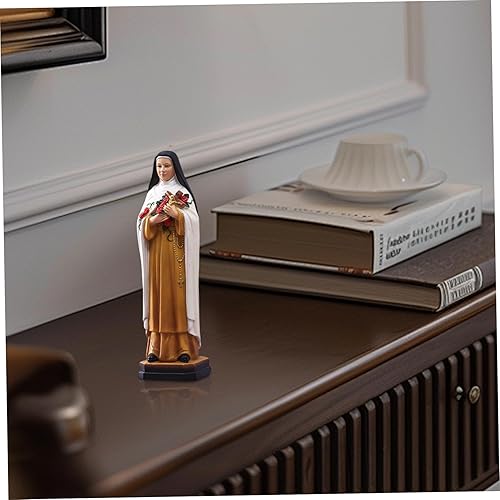 Licsaliwe Resin St Thérèse Statue catholique, sur la Base Inspirational St Thérèse Figurines religieuses pour la célébration de la réception ou la Pendaison de Maison / 8.2x2.4x2, 2 Pouce - Nail Gallerys