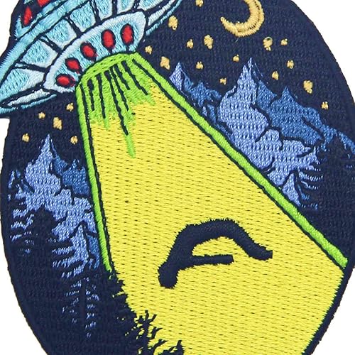Patch brodé en forme de Entrez dans l'homme, OVNI X-file Alien, à coudre ou à coller avec fer à repasser - Nail Gallerys