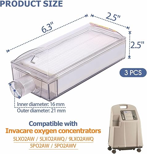 Lot de 3 filtres d'admission pour concentrateur d'oxygène compatibles avec INVACARE, générateur d'O2, accessoires de rechange - Nail Gallerys