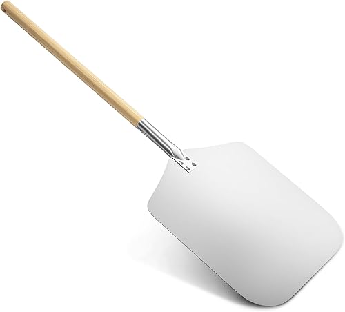 G.a HOMEFAVOR Pelle a Pizza en Aluminium Pelle à Pizza 30x30cm Pelle Pizza avec Longue poignée en Bois Amovible 83cm - Nail Gallerys