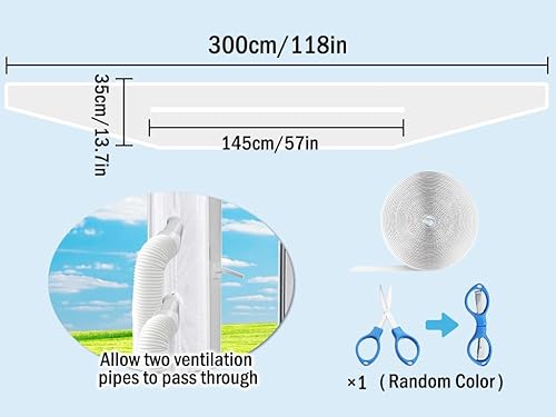 Hitopin Joint de Fenêtre pour Climatiseurs Mobiles,Joint de FenêTre pour La Climatisation,Joint de fenêtre de Climatisation,Fonctionne avec Les Unités de Climatisation Mobiles, Installation Facile - Nail Gallerys