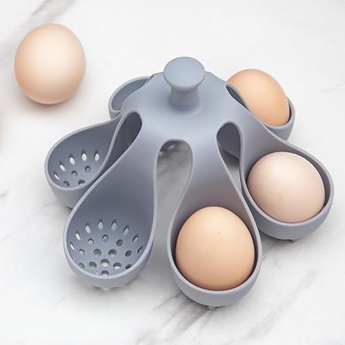 Gadget De Cuisson D'oeufs En Silicone, Cuiseur D'oeufs Œufs Durs En Silicone, Cuit 4/6 Oeufs À La Fois, Support D'oeufs À La Coque, Support De Stockage D'oeufs De Cuisine, Tasses À Oeufs - Nail Gallerys