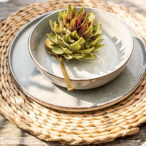 Assiette creuse en céramique gris nacré 20 cm - Nail Gallerys