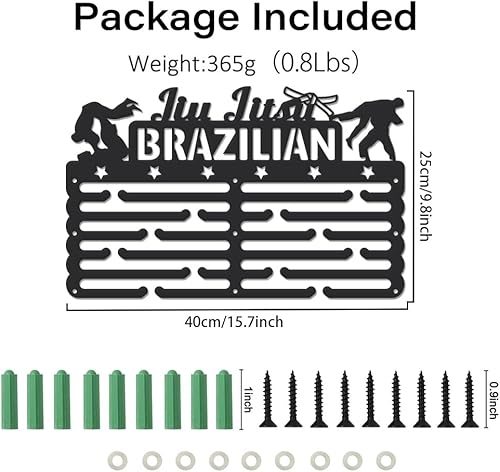 SUPERDANT Porte Medaille de Jiu Jitsu Brésilien Porte Médaille de Sport Organisateur de Médailles en Métal Support Medaille Fixation Murale Cintres de Course 24 Crochets en Fer Antidérapants - Nail Gallerys