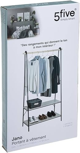 Five - Penderie Portant à vêtements avec 2 étagères H 164 cm - Nail Gallerys