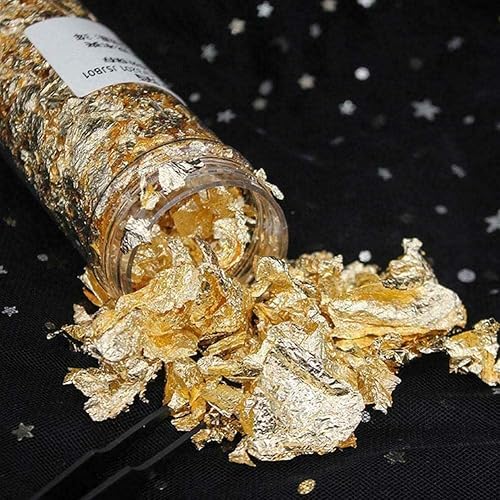 WAITLOVER Feuille d'or 2 g / feuille d'argent 24 carats en poudre d'or véritable de qualité feuille d'or pour les soins de la peau eat be Décorer ne convient pas - Nail Gallerys