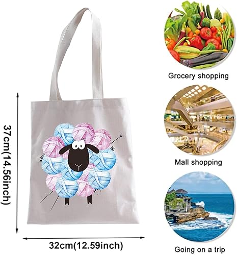 Sac fourre-tout en tricot - Cadeau pour tricot - Cadeau pour les amateurs de tricot - Cadeau pour les amateurs de tricot - Sac de courses - Nail Gallerys