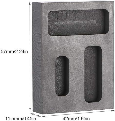 Moule à fondre graphite en métal - Forme de barrette - Pour affiner - Pour doré, argent, aluminium, graphite, grille, grille, fondre - Nail Gallerys