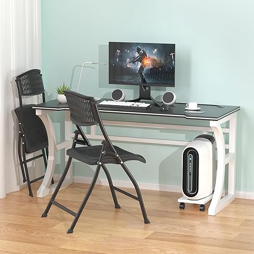 Lot de 4 Chaise Pliante Rembourrée, Chaise Pliante Exterieur et Interieur, Chaise de Jardin Pliante, Chaises Pliantes Métal et Plastique Ajouré, Chaises Visiteur pour Chaises de Cuisine - Nail Gallerys