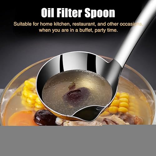 Cuillère filtre à huile en acier inoxydable, louche séparateur de graisse alimentaire, écumoire, filtre à huile, passoire à soupe, pour cuisine et restaurant (1 pièce) - Nail Gallerys