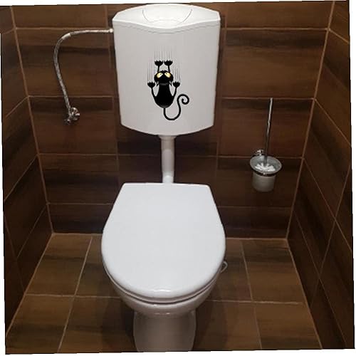TOSSPER Cute Cat Cat Toilette Sticker Toilette Funny Home Mur Mur Salle De Bain Décors - Nail Gallerys