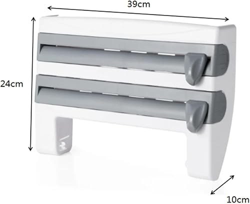 Herzberg HG-03145 : Distributeur Mural d'essuie-Tout, de Film Alimentaire et de Papier d'aluminium, Support à Outils de Cuisine Domestique - Nail Gallerys