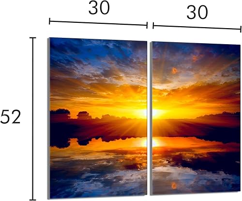 DarHaus Plaque de recouvrement, 60 x 52 cm, en verre, pour cuisinières électrique, à induction, convient comme décoration, protection anti-éclaboussures ou planche à découper, Paysage Orange - Nail Gallerys