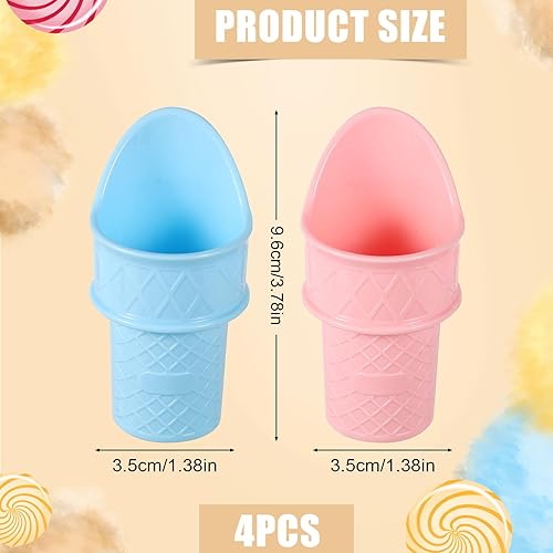 4pcs Cuillères à Crème Glacée, Mini Cuillères à Cornet de Crème Glacée en Plastique Support de Cornet de Crème Glacée Support de Cône de Neige de Crème Glacée pour Enfants en Bas Âge - Nail Gallerys
