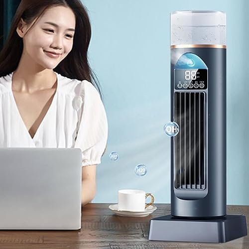 Besreey Ventilateur à air froid, pour chambre à coucher, silencieux, oscillant, avec télécommande et réservoir d'eau, 6 vitesses - Nail Gallerys