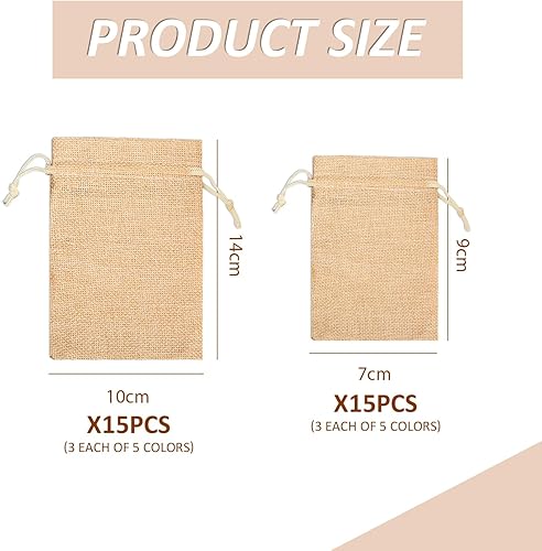 TYFGRT Paquet De 30 Sacs en Jute, Mini Sacs, Sacs À Cordon, Sacs À Bijoux, Sacs d'emballage Cadeaux, Sacs Multifonctionnels - Nail Gallerys