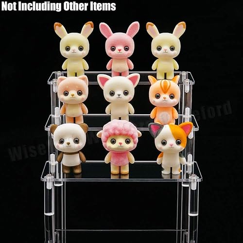 Tingacraft Présentoir Étagère Escalier Acrylique - Transparent Support pour Figurine Parfum Organisateur Rangement - Vitrine Buffet Socle Presentation Plateau Gateau 3 Niveaux, Assemblage Nécessaire - Nail Gallerys