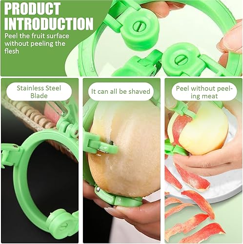 Éplucheur de pommes portable 2025 - Éplucheur rapide et pliable - Outil de cuisine pour éplucher les fruits - Ne blesse pas vos mains - Pour kiwis, pêches, pommes, melon (1 pièce) - Nail Gallerys
