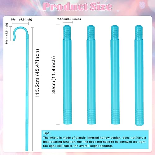 Spinosaurus Bâton de berger en plastique bleu de 114,3 cm - Accessoire de costume de berger d'Halloween - Bâton de berger bleu - Nail Gallerys