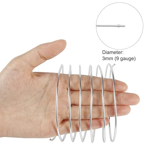 3mm Fil Aluminium de Calibre 9 Fil Doré Fil de Fer Souple Loisir Creatif de 15 m pour Sculpture, Modélisme de Vélo, Fabrication de Bijoux, Tissage et Emballage - Nail Gallerys