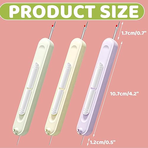 3 Pièces 2-En-1 Stringer & Découd-Vite, Stringer Enfichable, Rétractable Portable, Outil de Couture Multifonctionnel Ménager, Adapté pour la Couture à la Main, le Tissage, la Broderie - Nail Gallerys