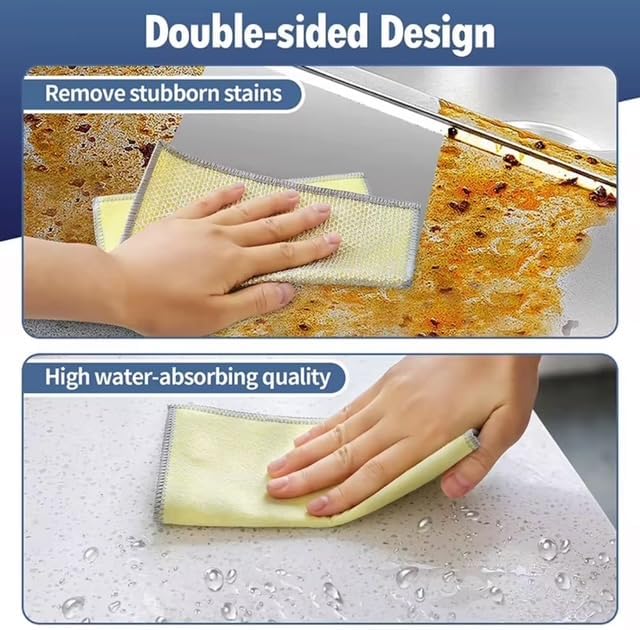 Lavette Éponge Double Face – Un Côté Idéal pour Toute Saleté et Extra Doux pour Les Mains, Structure INOX De L’Autre, pour Un Nettoyage Efficace pour Toutes Surfaces. Lot de 3 - Couleur Grise - Nail Gallerys