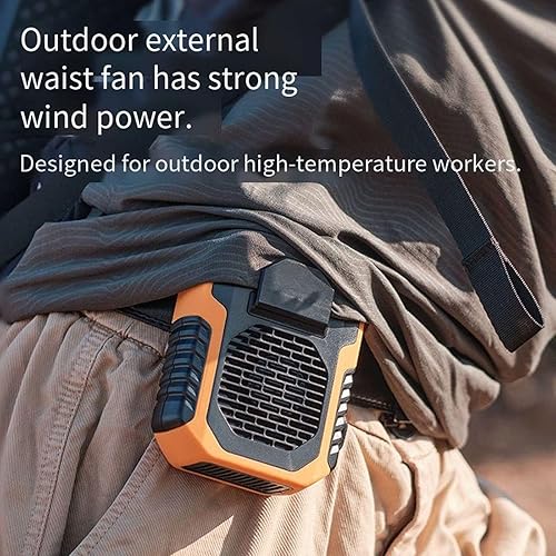 Lioaeust Ventilateur portable à clip de taille, 6 000 mAh, ventilateur de ceinture mains libres, ventilateur de sport de plein air pour t-shirts, vestes, vêtements, pêche, jardinage (A) - Nail Gallerys