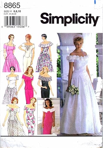 Simplicit 8865 Patron de couture Robes de mariage/demoiselle d'honneur robes, H (6 8 10) - Nail Gallerys