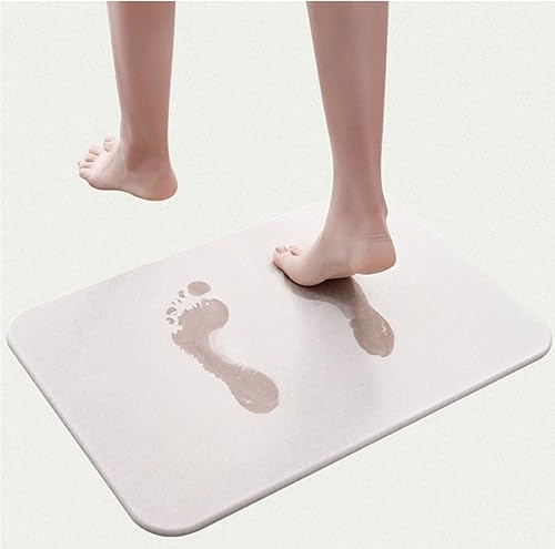 Xuzhengyang Tapis de bain absorbant en pierre - Antidérapant - Diatomite naturelle - Pour la maison, la salle de bain - Gris foncé - 40 x 30 cm - Nail Gallerys