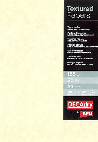 Decadry PCL1677 Boîte de 50 feuilles A4 165g Parchemin champagne - Nail Gallerys