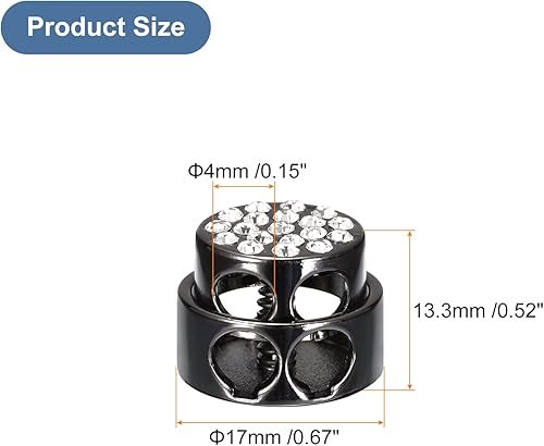 QUARKZMAN Presse-monnaie, métal bloque-câbles pince à ressort, double trou ressort de fixation dispositifs coulissants extrémités cordon de serrage sacs à dos longe - Nail Gallerys