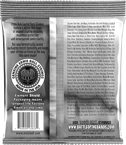 Ernie Ball Super Slinky Cordes avec revêtement, pour basse électrique, calibre 45-100 - Nail Gallerys