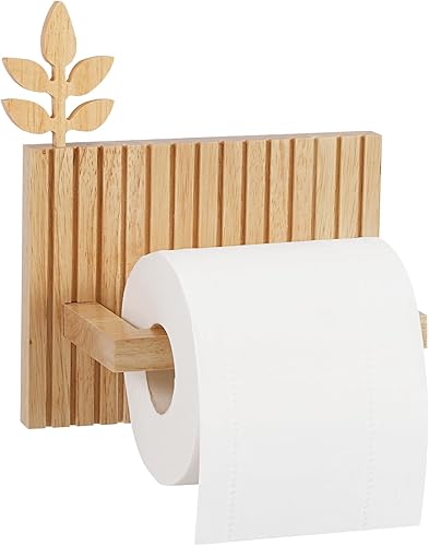 Porte-papier toilette en bois avec motif de feuilles, fixation murale, lattes rustiques, rangement salle de bain - Nail Gallerys
