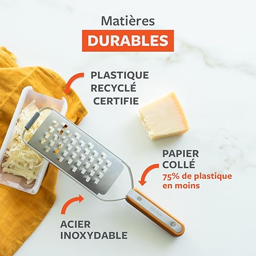 Full Circle Simply the Zest - Zesteur et râpe fine - Râpe en acier inoxydable pour zestes d'agrumes, parmesan, chocolat, ail et muscade - 29,5 cm x 5,2 cm x 3,6 cm - Nail Gallerys