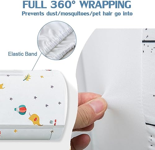 Morbuy Lot de 2 Housse Élastique Climatiseur, Style Chinois Coque de Protection Climatiseur Couvre Intérieur Couvercle du Climatiseur Cache-Poussière Air Conditionné Décoration (80x20x27cm,B) - Nail Gallerys