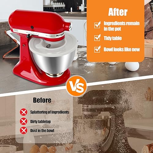 Couvercle de Batteur sur Socle Compatible avec le Bol du Batteur sur Socle Kitchen Aid 4.5-5 Quart, Couvercle de Bol à Levure（1 PCS) - Nail Gallerys