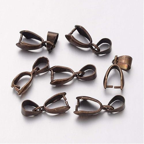 Sachet de 10 bélières attaches pendentifs métal couleur bronze 19x8x6mm - Nail Gallerys