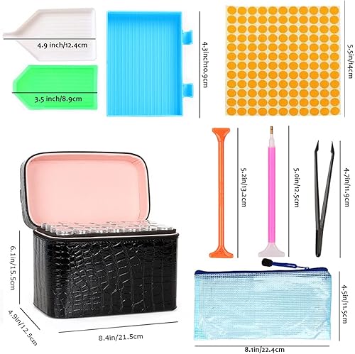 RAIN QUEEN Diamond Painting Organisateur de Peinture Diamant Kit de 84 pcs Petites PiècesTransparent Sac de Rangement Pour Outils de DIY Broderie Diamant - Nail Gallerys