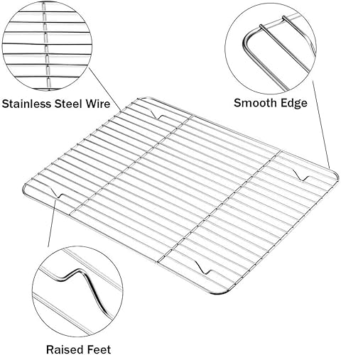 2 pcs Grille de Refroidissement de Gâteau Grille de Refroidissement Rectangulaire Acier Inoxydable Refroidissement Antiadhésif pour Gâteaux Biscuits Desserts Légumes Fruits Restaurant école - Nail Gallerys