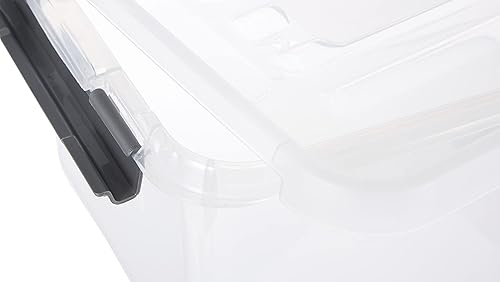 CURVER Boîte de Rangement Handy Plus 15L - Boîte de Rangement Multifonction - Pour Chambre, Bureau, Garage, Cabanon, Buanderie - Fermeture Rapide à poignées - 29 x 40 x 20cm - Transparent - Nail Gallerys